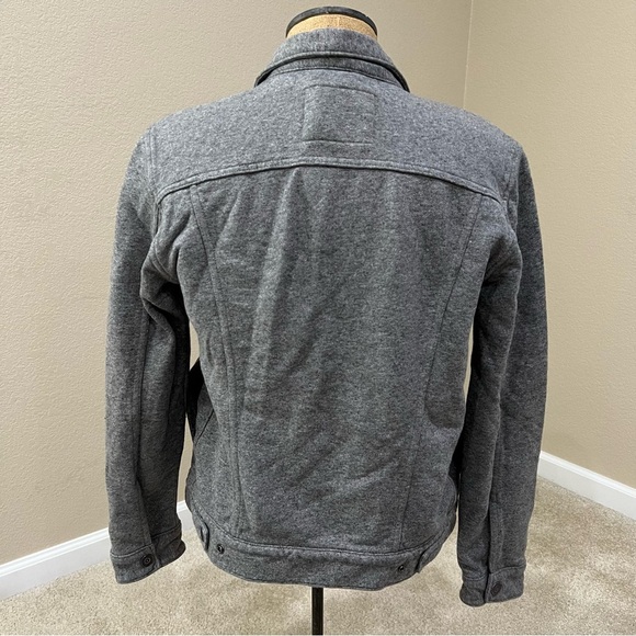 Levi's French Terry Cotton (Soft) Gray Snap Stretch  Trucker Jacket, Women's Sm - Picture 9 of 13